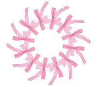 MOLUCKFU 12 Pièces Étiquettes Verres Nœud Rose Marqueurs Verre Vin pour Mariage Anniversaire Fête Noël Guirlandes Couronnes Décoration