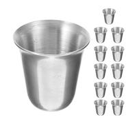 MOLUCKFU 12 Pièces Lot de Tasses de Communion Empilables en Acier Inoxydable 15ml Design Compact pour Cérémonies Religieuses et Rituels D'église Élégants et Pratiques