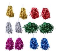 MOLUCKFU 12 Pièces Pompons de Cheerleading Plastique avec Poignée Droite Légers et Brillants pour Événements Sportifs Compétitions et Esprit Équipe Couleur Aléatoire
