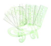 MOLUCKFU 13 Pièces Pochoirs Géométriques en PET Vert, Outils de Dessin pour Artistes et Architectes, pour Croquis et Schémas en Usage Professionnel et Industriel