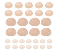 MOLUCKFU 150 Pièces Boules de Bois Non Finies Demi-sphères, Bois 10/15/20mm, Style Créatif et Surface Confortable, Fournitures de Loisirs Créatifs et Bricolage pour Garçon et Filles