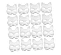 MOLUCKFU 16 pièces Masques à Peindre Renard et Chat Papier Mâché DIY Masques Vides pour Fête Animale Carnaval et Halloween Décoration Créative et Activité de Groupe
