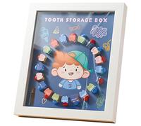 MOLUCKFU 1ensemble Boîte à Dents Caduques Personnalisée Pour Garçon Fille Coffret Souvenir Avec Cadre Photo Rangement Transparent Pour Mémoriser Les Moments Précieux Petite Enfance