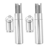 MOLUCKFU 2 Ensembles baguettes portables baguette chinoise Bêtises pliantes avec étui Silver