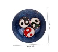 MOLUCKFU 2 Pièces Boules de Baoding Émail Bleu pour Exercice Main Relaxation et Massage Balle de Fitness Portable avec Design Feng Shui Yin et Yang Balle Tai-chi pour Thérapie et