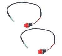 MOLUCKFU 2 Pièces Interrupteur Arrêt Moteur Hors-bord Bouton Poussoir Sécurité Compatible avec Cordon Stop Urgence Résistant Sel (40CM) 2pcs