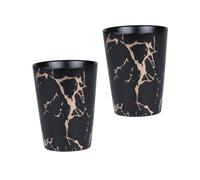 MOLUCKFU 2 pièces Lot de Tasses Céramique avec Motif Marbré Noir et Or Tasse à Jus Chic et Multifonction pour Café Thé et Lait Cadeau Distingué pour Famille et Amis