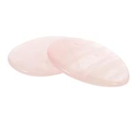 MOLUCKFU 2 pièces Pierres de Massage Naturelles Cristal Rose Ovales Mini Pierres de Soulagement Stress pour Doigts et Pouce Plaques de Grattage Douces pour Massage Du Visage et Corps