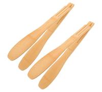 MOLUCKFU 2 Pièces Pince Bambou pour Toast et Barbecue Lot de Pinces de Cuisine Réutilisables Antidérapantes pour Service de Viande Salade et Apéritifs