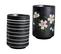 MOLUCKFU 2 pièces Tasse Thé Céramique Japonaise Vintage Mug Grès Brut Design Élégant Résistant Haute Température Set Original pour Infusion et Dégustation