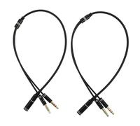 MOLUCKFU 2 pièces Y Splitter Audio Cable Extension Cord Compatible With Laptops And Microphones Compact Lightweight Headphone Jack Adapter For Live Streaming And Voice Chat