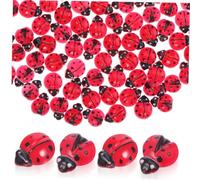 MOLUCKFU 200 Pièces Mini Ladybug Figurines Resin Decorations Tiny Miniature Garden Ornaments for Fairy Gardens Dollhouses Bonsai Landscapes Easy Setup and Charming Craft Accents