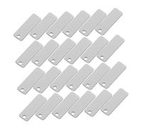MOLUCKFU 25 Pièces Stainless Steel Rectangle Stamping Tags Mirror Finish Keychain Blanks With Holes For Jewelry Making Purse Charm Pendant