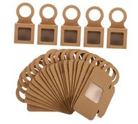 MOLUCKFU 25pièces Boîte à Bouteilles De Vin Vide avec Fenêtre Transparente Design Vintage Pliable Papier Kraft pour Cadeau Et Stockage