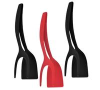 MOLUCKFU 3 pièces Pince de Cuisine Silicone Multifonction Barbecue et Toast pour Cuisson Œufs avec Design Épais et Modérée Utile pour Camping et Gril Plein Air