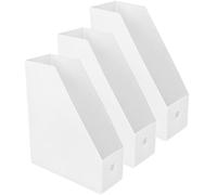 MOLUCKFU 3 Pièces Porte-documents de Bureau en Plastique Blanc | Support Stable sans Déformation, pour Journaux et Rapports, Organisation du Bureau, Enseignants et Étudiants
