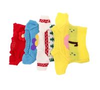 MOLUCKFU 4 Pièces Bear Doll Clothes Set with Christmas Patterns Cotton Plush Toy Sweaters in Flower Heart Soft Replaceable Outfits for Birthday Gifts