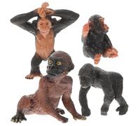 MOLUCKFU 4 pièces Figurines Animaux Forêt Jouets Garçon Fille Modèles Réalistes Gorille Décoration Bureau Chambre