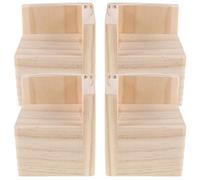 MOLUCKFU 4 Pièces Lot de 4 Pieds de Rehausse en Bois Massif pour Lit Bébé 6X6 CM, Hauteur 5 CM, Support Stable et Protecteur de Sol, Compatible Cadres de Lit, Berceaux et Meubles pour