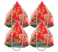 MOLUCKFU 4 Pièces Lot de Boîtes Carton pour Nouvel An Coffret Cadeau Carton à Motifs Festifs Boîtes à Friandises pour Biscuits Chocolats et Snacks Décorations pour Fête et Table