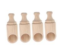 MOLUCKFU 4 pièces Lot de Petites Cuillères Bois Multifonctions pour Thé Sel et Cuisine sans Vernis Poignées Confortables Bords Lisses Mesures Précises pour Poudre et Liquide