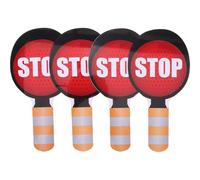 MOLUCKFU 4 pièces Panneaux Signalisation Route Garçon Fille Double Face Rouge Vert Éducatif Sécurité Routière Signal Manuel Portatif pour Classes Maternelle et Élémentaire