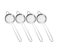 MOLUCKFU 4 Pièces Set de Passoires Acier Inoxydable Øcm Tamis à Maille Fine pour Filtrage de Café Thé Jus et Farine Filtre pour Cuisine et Pâtisserie