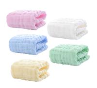 MOLUCKFU 5 pièces Serviettes Garçon Fille Coton Couches Multi-usages Lingettes Salivaire Absorbantes et Douces pour Garçon Fille Lavables Machine Couleurs Assorties