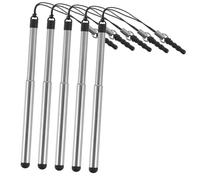 MOLUCKFU 5 pièces Stylet Écran Tactile Fin Stylo Capacitif Précis pour Tablette et Smartphone Léger et Portable avec Lanière Usage Fluide