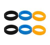 MOLUCKFU 6 pièces Anneaux de Protection Microphone Silicone Antidérapant Accessoires Anti-roulis et Anti-chute pour Microphones Standards Noir Bleu Orange