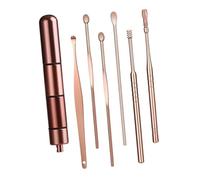 MOLUCKFU 6 pièces Set de Outils de Nettoyage des Oreilles Acier Inoxydable avec Boîte de Rangement Cuillères Auriculaires Antidérapantes pour Adultes Extracteur de Cérumen Spiralé Soins