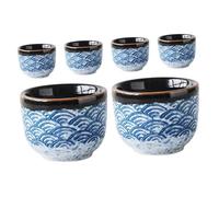 MOLUCKFU 6 pièces Tasses à Thé Japonaises Multi-usage Céramique Style Classique pour Usage Quotidien et Bureau
