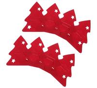 MOLUCKFU 8 Pièces Porte-couverts Sapin de Noël Rouge Pochettes Rondes pour Rangement de Fourchettes et Couteaux Déco Table Festive pour Dîner et Fête