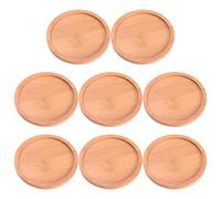 MOLUCKFU 8 Pièces Soucoupe Ronde en Bambou pour Pot de Plante | Style Rustique Beige, Limite les Débordements de Terre, pour Gobelets et Pots Plastiques, Déco Maison