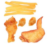 MOLUCKFU 9 pièces Modèle Alimentaire Faux Poulet Cuit et Barquette Frites Alimentaire Réaliste pour Décoration et Photo