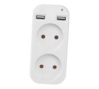 MOLUCKFU Adaptateur De Prise Double USB EU Compact, Voyage, Chargeur Rapide, Entrée Ac220-240v, Compatible Smartphones Et Tablettes, Blanc Multinationale