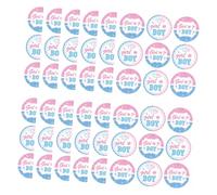 MOLUCKFU Autocollants de Scellage Fête Naissance Garçon ou Fille, 20 Pièces, Papier Adhésif Rond, Décoration pour Paquet Présents et Enveloppes, Fournitures de Révélation de Genre,