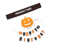 MOLUCKFU Bannière d'halloween en Feutre Décoration Suspendue pour Fête Guirlande Décorative Inscription « Joyeux Anniversaire » Accessoire pour Anniversaire et Halloween