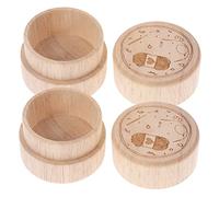 MOLUCKFU Boîte à Dents de Lait en Bois Compartiment Individuel pour Chaque Dent 2 Pièces, Surface Lisse Coffret Souvenir pour Bébé et Garçon et Filles
