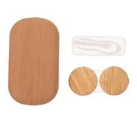MOLUCKFU Boîte de Lentilles de Contact Portable Anti-Fuite Miroir et Pince | Plastique, Doublure Cuir, Boîte Intérieure Séparée, Format Léger, Conteneur à Lentilles pour Voyage Quotidien