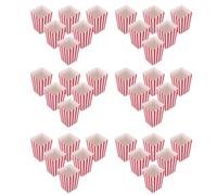 MOLUCKFU Boîtes à Pop-Corn en Papier Pliables 48 Pièces à Rayures Rouges et Blanches Contenants pour Pop-Corn Friandises et Frites pour Soirées Cinéma Fêtes Foraines et Anniversaires