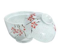 MOLUCKFU Bol à Ragoût en Céramique avec Couvercle Marmite Japonaise de Taille Moyenne Vaisselle Alimentaire Résistante Cuisine Maison et Cuisson à la Vapeur Ensemble 1 Pièce