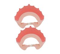 MOLUCKFU Bonnets de Bain pour Bébés en Silicone Imperméables 2 Pièces Rouge Visière Drainante pour Faciliter le Bain et Protéger Yeux et Oreilles