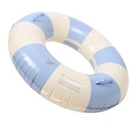 MOLUCKFU Bouée de Natation Gonflable pour Adultes Double Poignée, Cercle de Natation Rayé Bleu 90 Cm en PVC Solide, Accessoire Piscine Été Unisexe, Flotteur sous Aisselle Pratique