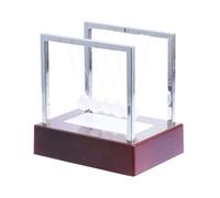 MOLUCKFU Boule de Newton Lumineuse Grosse Taille Base Rouge Ornement Dynamique sans Pile Décoration de Bureau Anti-Stress Illustrant Les Lois Physique pour Maison et Espace Intérieur