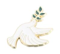 MOLUCKFU Broche Oiseau la Sérénité en Alliage Blanc pour Femmes, Design Polyvalent Branche D'olivier, Accessoire Élégant pour Paquet et Chapeaux, Cadeau Raffiné pour Fêtes