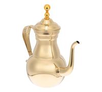 MOLUCKFU Cafetière Manuelle Arabe 1,1 L en Acier Inoxydable Doré Filtre Intégré, Bouilloire à Café Pratique pour Restaurant et Usage Quotidien