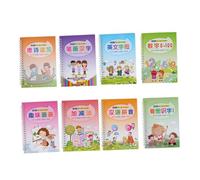 MOLUCKFU Cahier Écriture avec Rainures pour Apprentissage Calligraphie Pratique pour Garçon Fille et Débutants Outil Éducatif Préscolaire Multi-styles