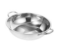 MOLUCKFU Casserole à Hot Pot Divisée Acier Inoxydable pour Cuisinière Gaz et Induction Compacte et Usage Domestique et Commercial
