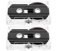 MOLUCKFU Cassette Audio Vierge 90 en Plastique Noir, Bande D'enregistrement Haute Sortie, Lot de 2 Pièces pour Pratique des Langues Étrangères